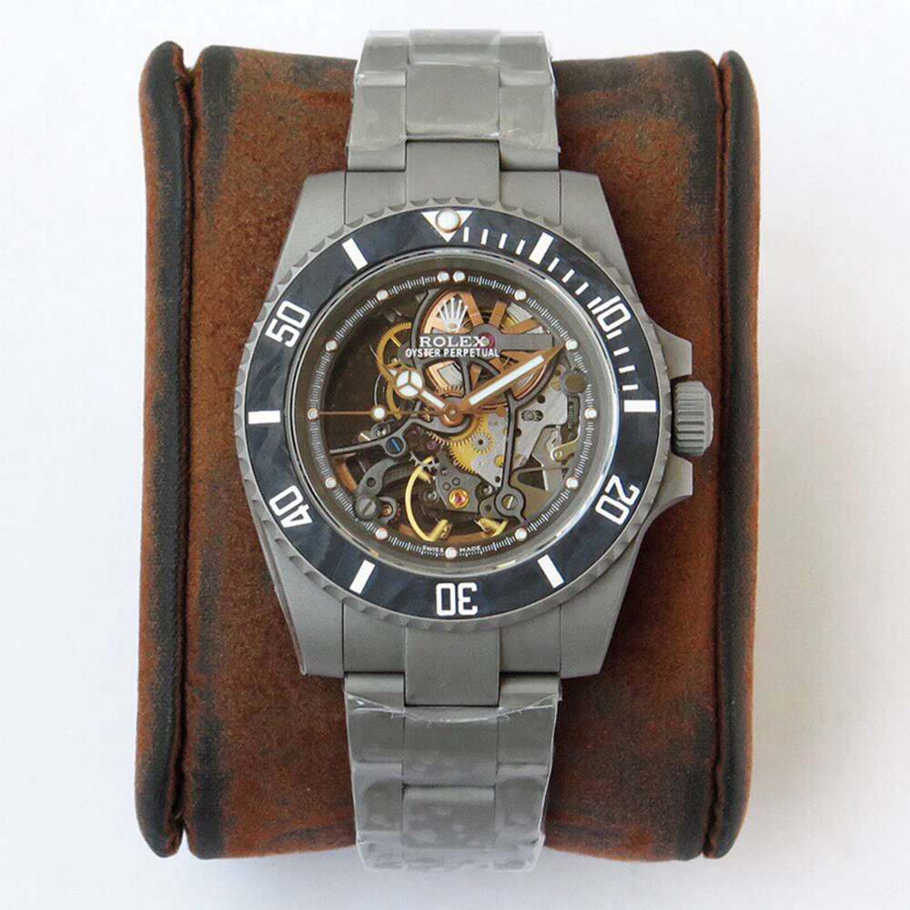 SUB 116610 ROF 3130 automatic skeleton dial carbon bezel WTxxx