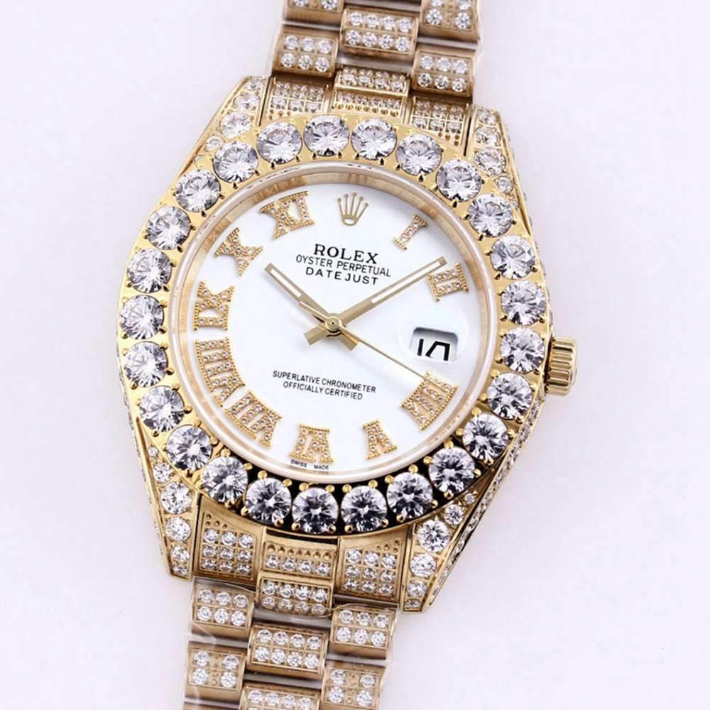 Datejust white face diamonds gold case 43mm M090