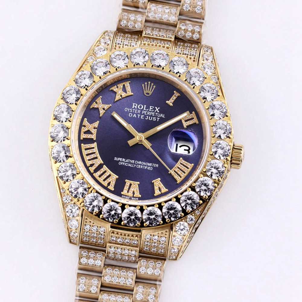 Datejust blue dial diamonds gold case 43mm M090