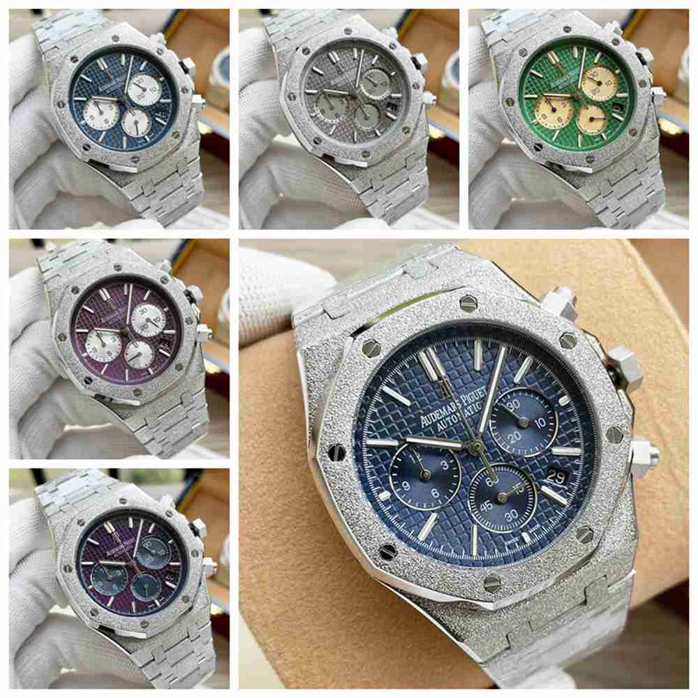 AP frosted silver case 41mm VK quartz AAA stainless steel men watch ...