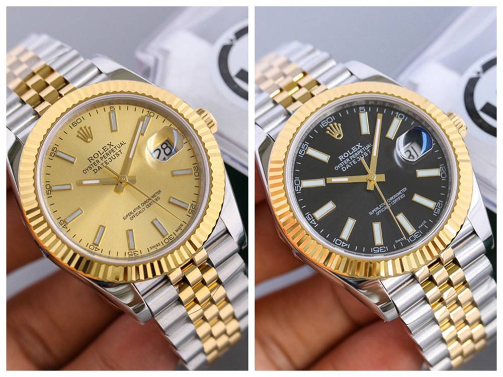 Datejust two tone gold 39.5mm gold dial black dial jubilee band KS factory 2836