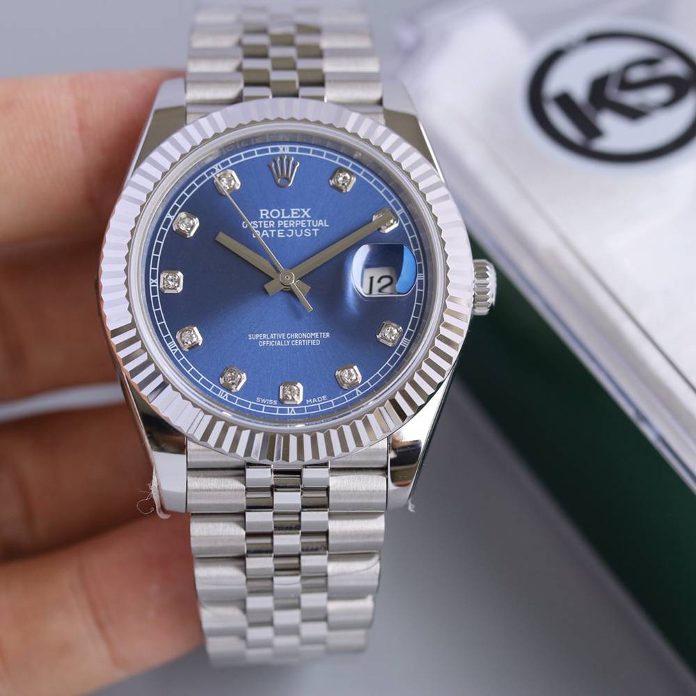 Datejust silver/blue jubilee band 39.5mm KS 2836 movement high grade