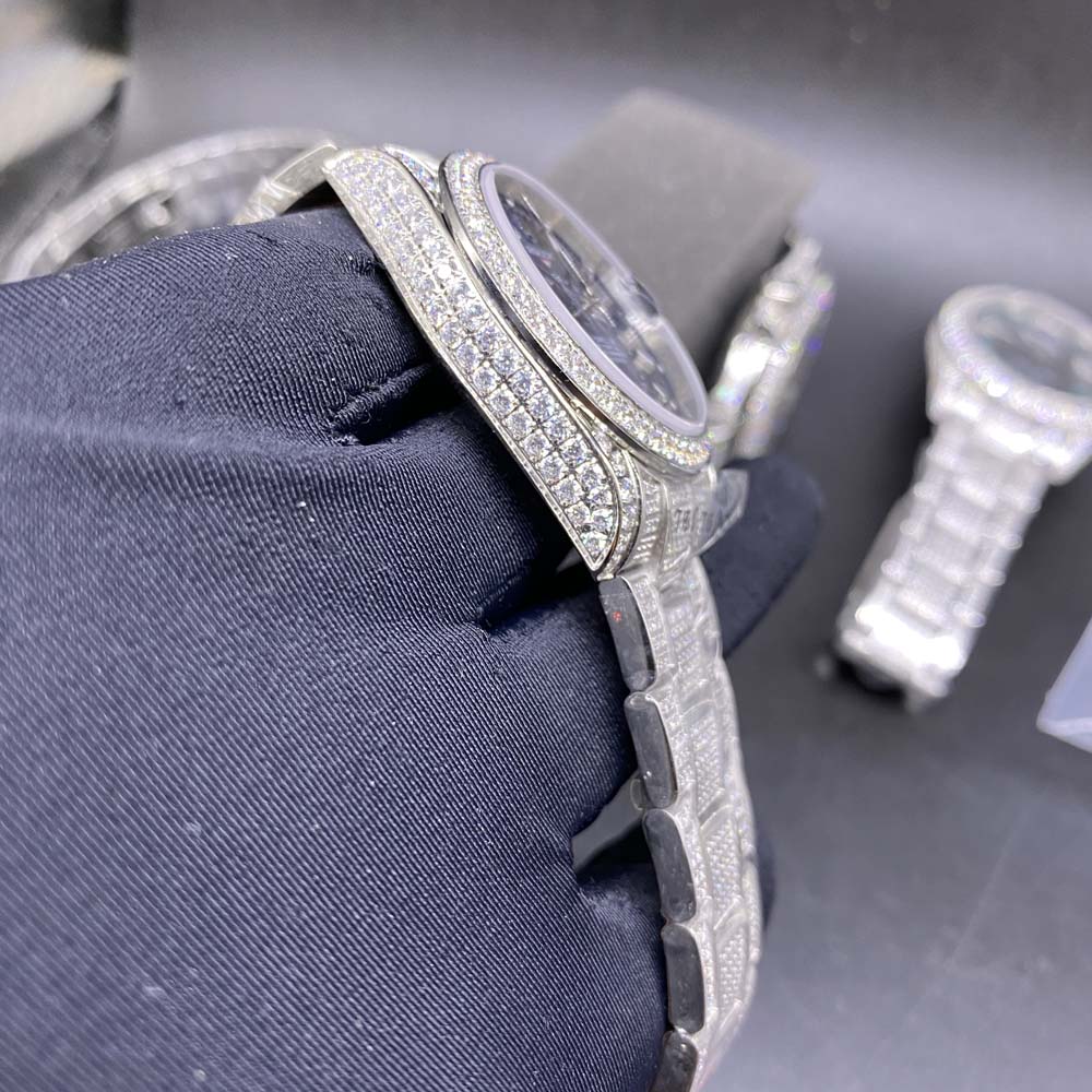 Sky-dweller 36mm blue dial full diamonds silver case oyster band AAA automatic MH102