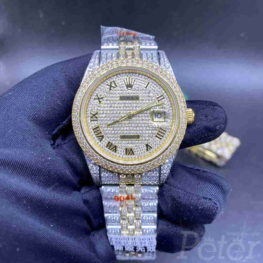 Datejust full diamonds 2tone yellow gold 40mm automatic jubilee band roman numbers XD230