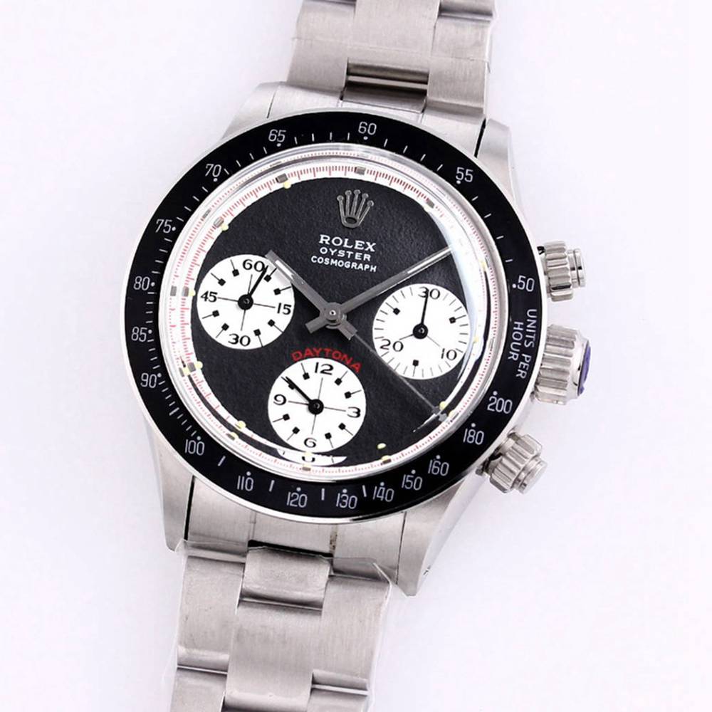 Daytona Paul Newman silver/black 37.5mm manual movement 7750 retro type M090