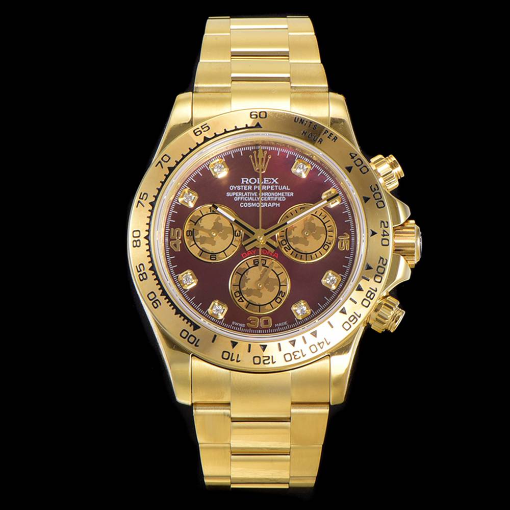 Daytona JH factory gold case 38.5mm red dial chronograph 4130 movement WTxxx