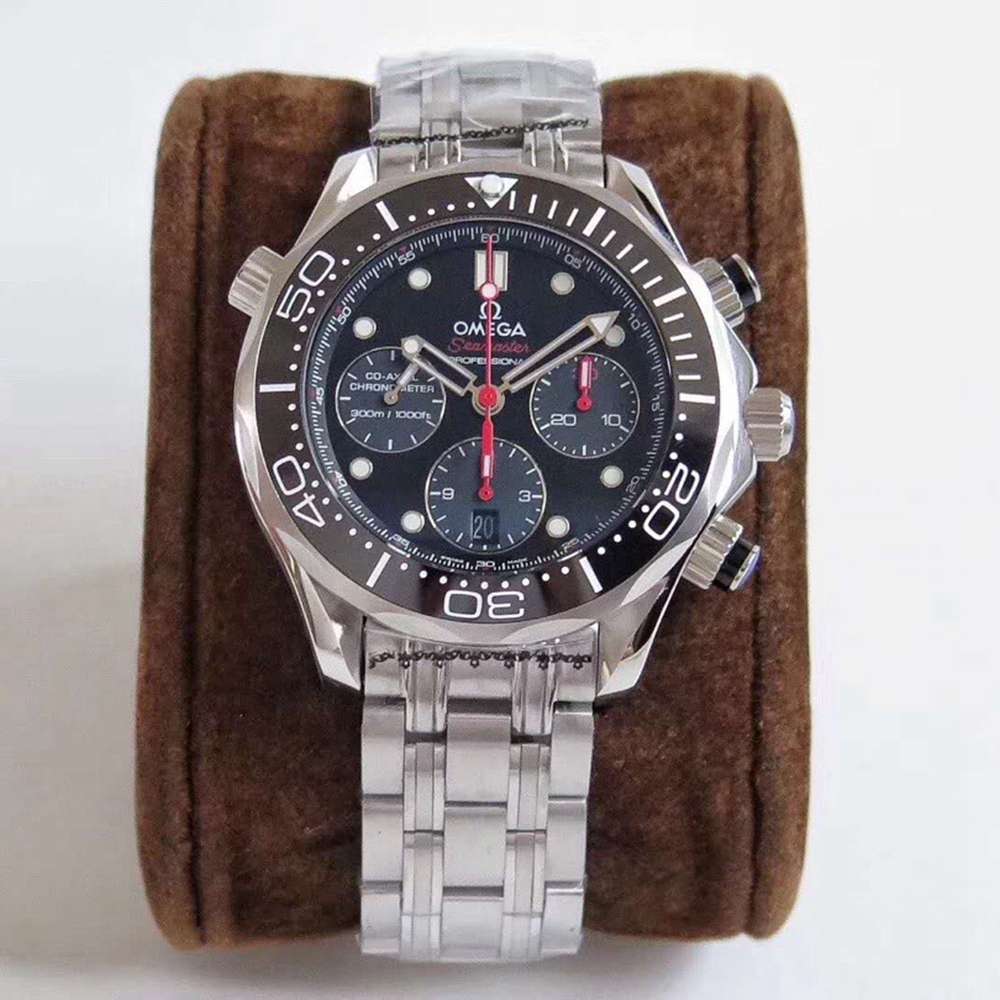 Omega Seamaster Chronograph 7753 full works black dial high grade M130