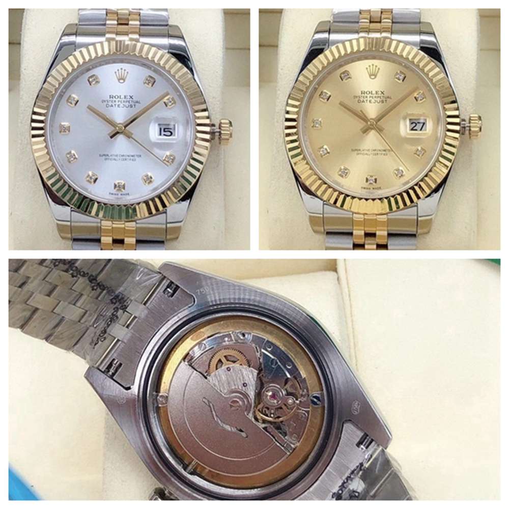 Datejust two tone gold 40mm AAA automatic 2813 silver dial and gold dial jubilee band