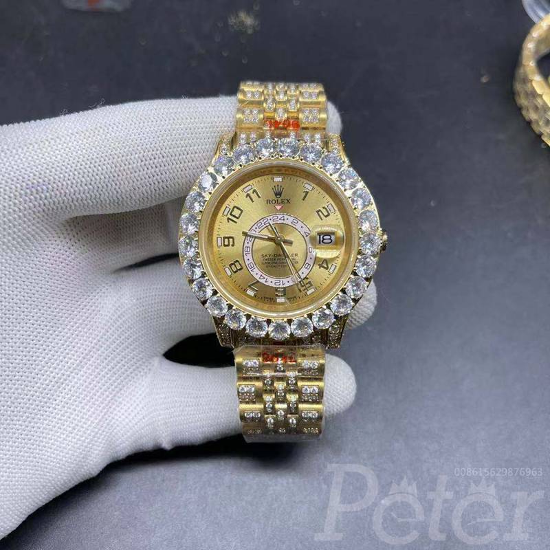 Sky-dweller 42mm diamonds gold case gold face jubilee band AAA automatic BL105
