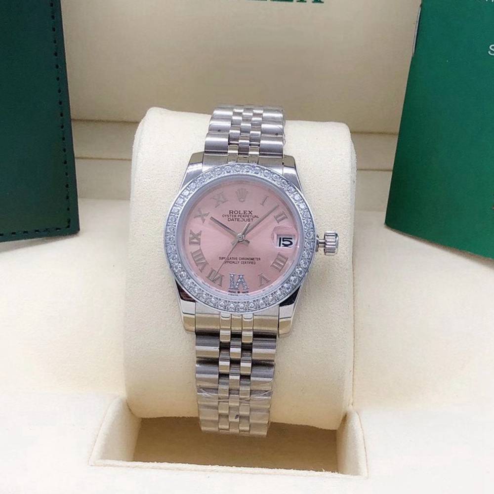 Datejust lady 31mm pink dial jubilee band roman numbers diamonds bezel Sxxx