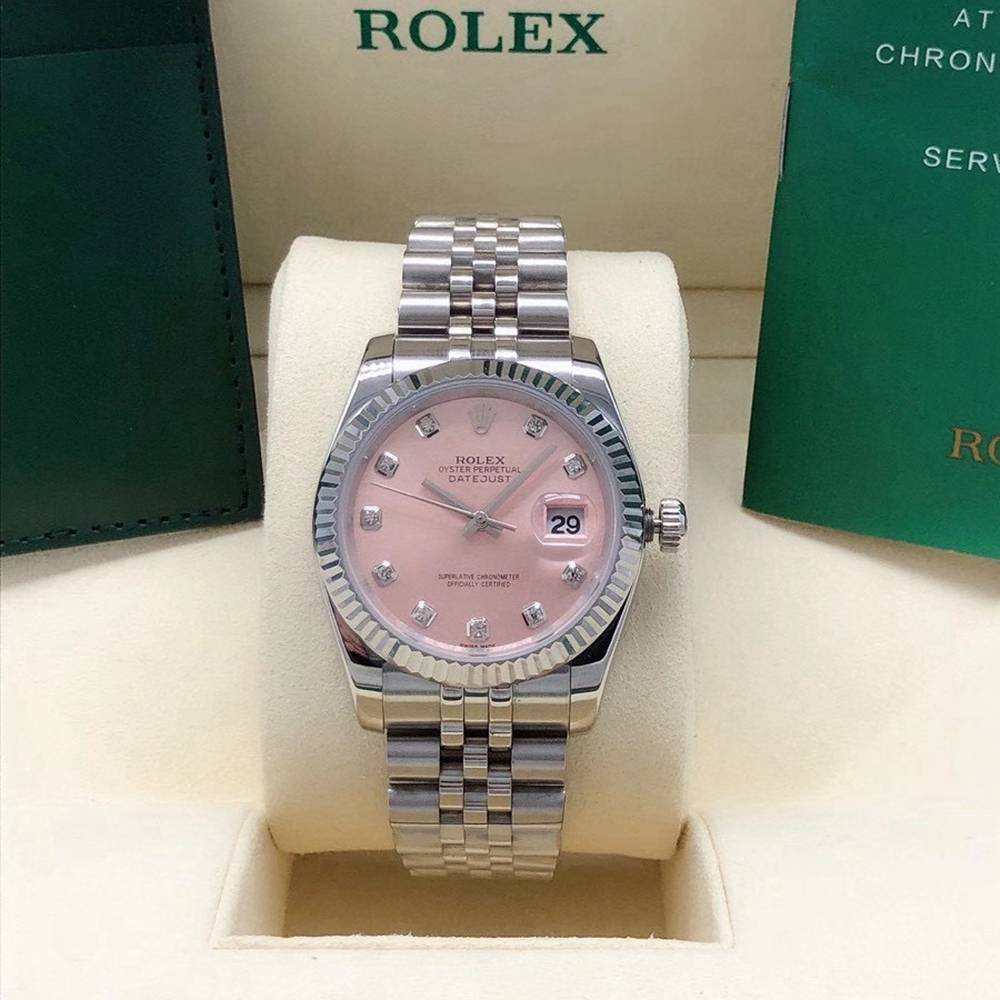 Datejust 36mm pink dial silver case jubilee band AAA automatic stone numbers S