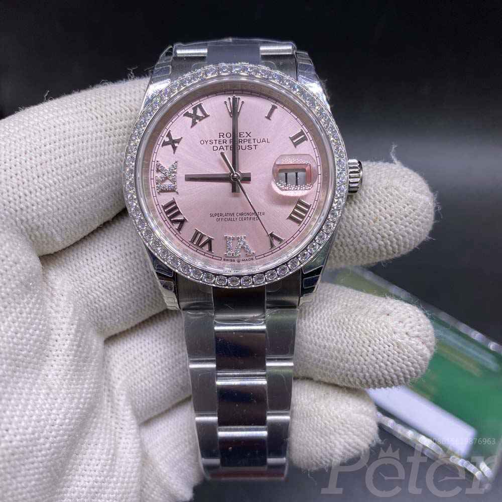 Datejust 36mm EW factory 3235 Pink dial diamonds bezel Swiss 1:1 grade M115