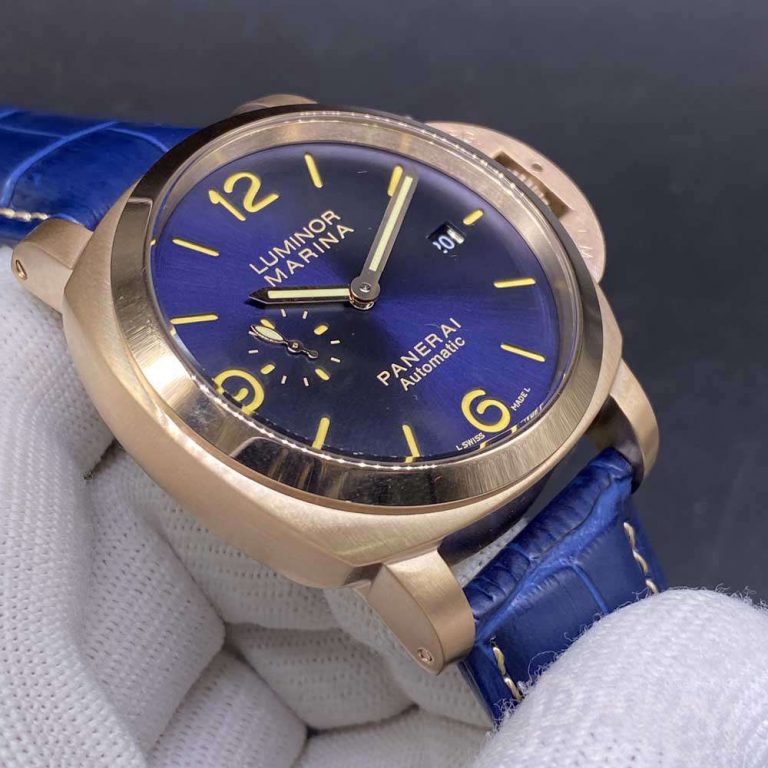 panerai blue dial rose gold