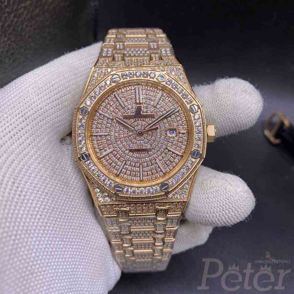 AP diamonds rose gold case full iced out face AAA automatic high quality YC140