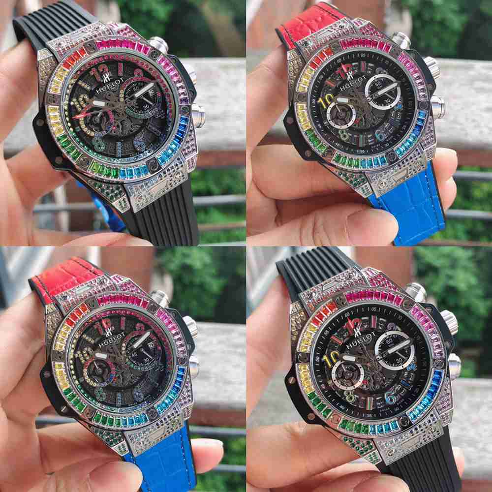 Hublot Unico Perpetual VK quartz diamonds colorful chronograph full works XJ060