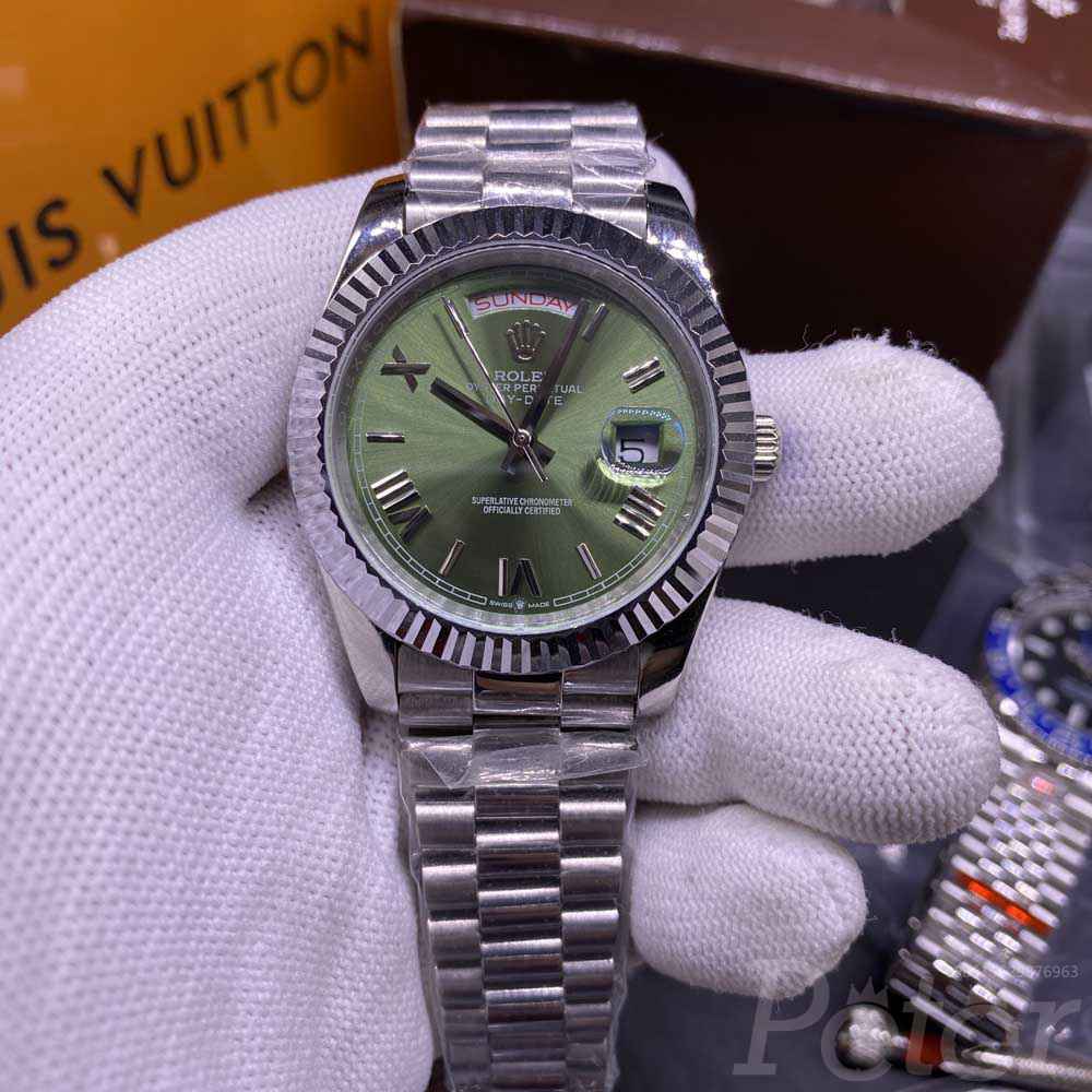 DayDate 40mm AAA+ automatic 2813 movement green dial roman numbers men watch YT033