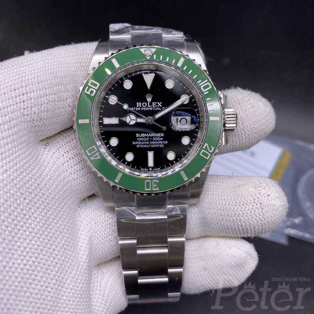 SUB 41mm 1:1 VS factory 3235 movement 904L stainless steel black dial green ceramic WT245