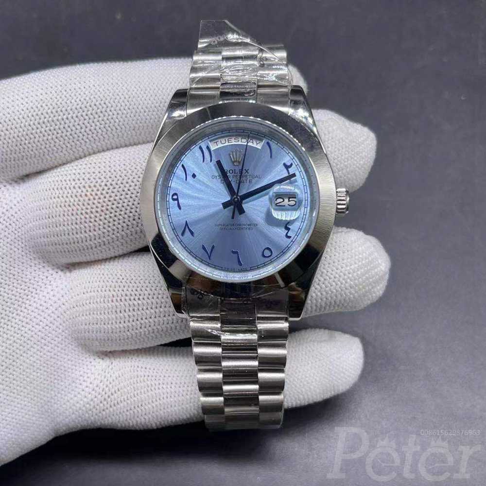 DayDate 40mm silver/blue arabic numbers AAA automatic men watch S