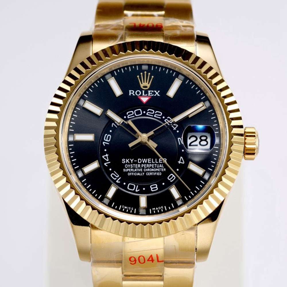 Sky-Dweller gold case 42mm black dial full works 9001 movement high grade M125