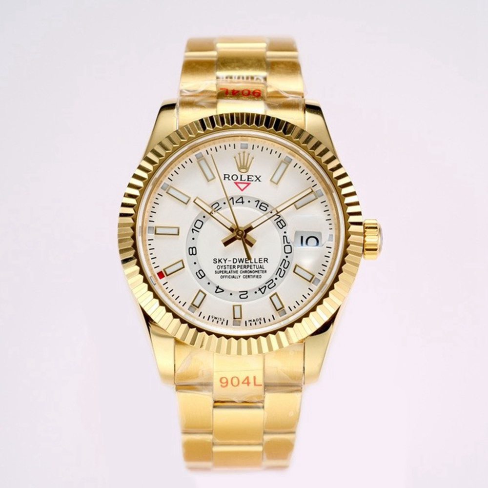 Sky-Dweller 42mm gold case white dial 9001 automatic full works high grade M125