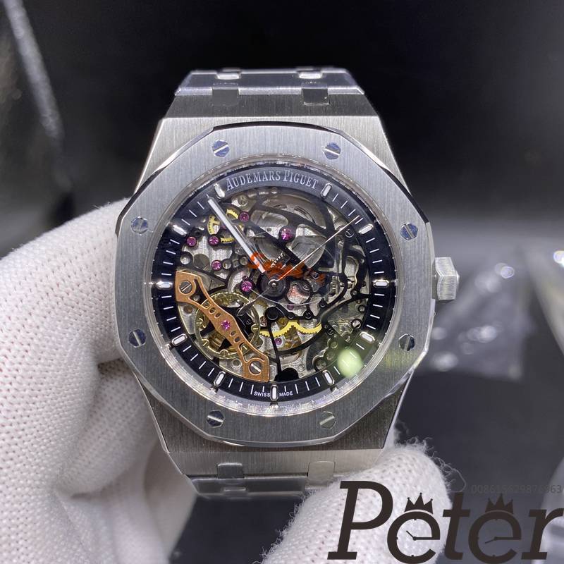 AP skeleton silver case 42mm AAA automatic men replica watch YC038