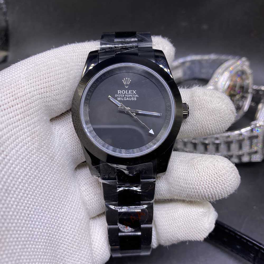 Milgauss 39mm black case black dial AAA automatic 2813 men replica Rolex MH024