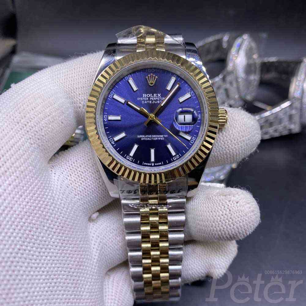 Datejust 41mm two tone gold case blue dial jubilee band AAA automatic 2813 S023