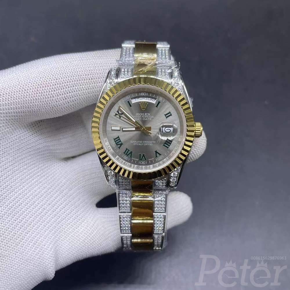 DayDate 40mm 2tone gold case gray dial AAA automatic diamonds strap MH062