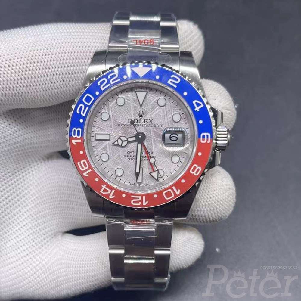 GMT Meteorolite face blue/red ceramic bezel EW 3186 movement high quality WT145