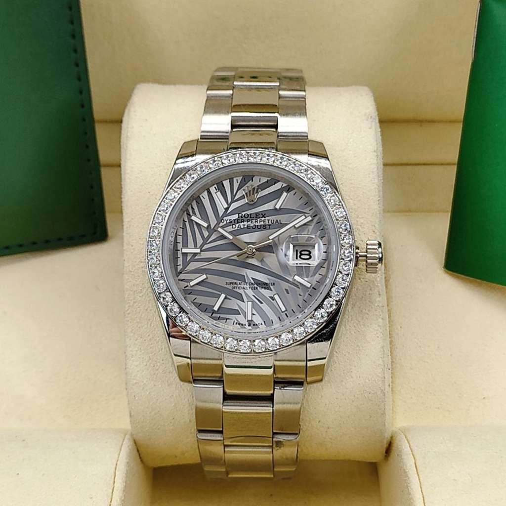 Datejust 36mm Palm leaf dial diamonds bezel oyster band AAA automatic women S025