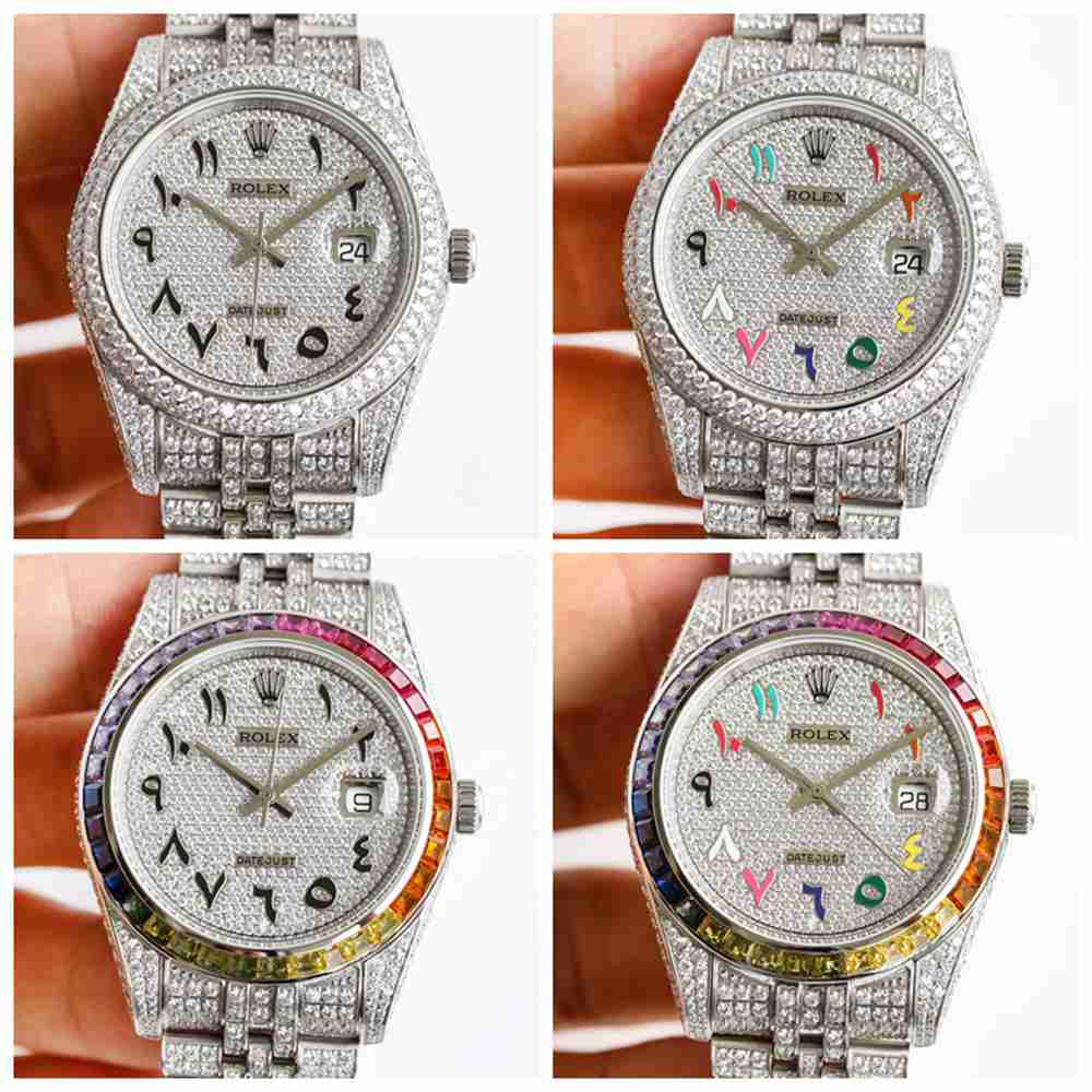 Datejust 41mm diamonds Swarovski all white arabic numbers automatic 3255 movement XD230