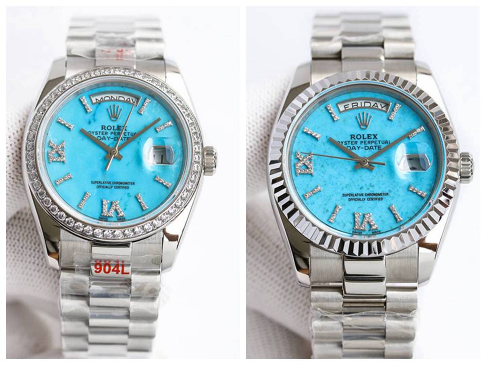 Daydate 36mm silver case Turquoise dial high grade 1:1 quality WT160