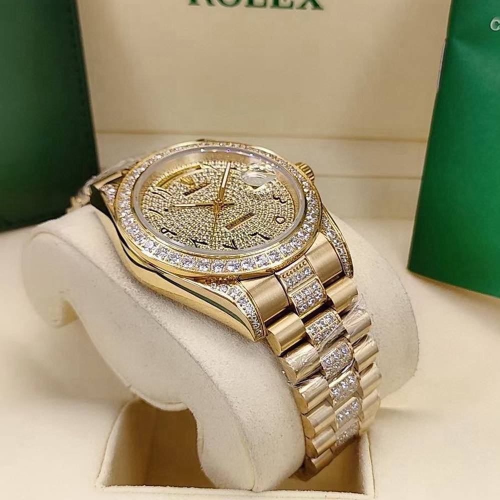 DayDate gold case 41mm Arabic numbers diamonds face AAA automatic Men watch S045