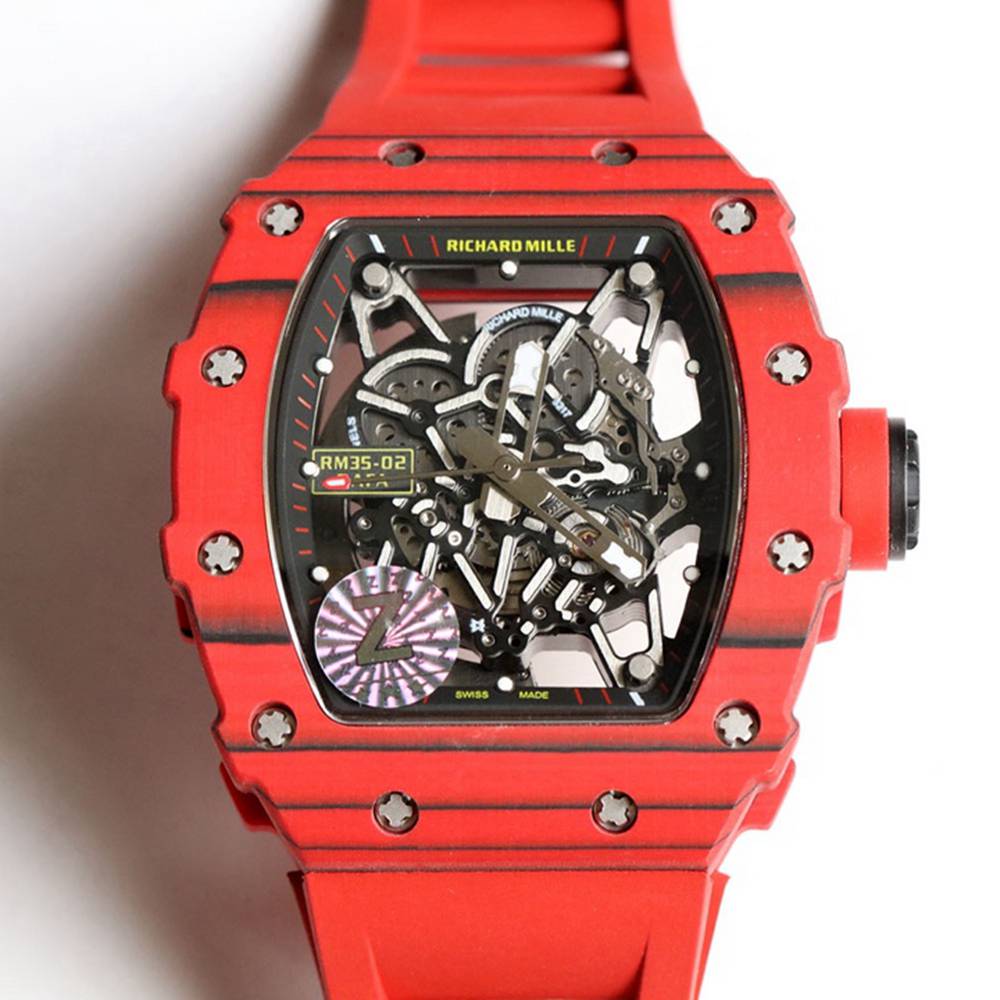 RM35-02 Z factory Carbon red case skeleton dial red rubber strap high quality Seiko automatic X15