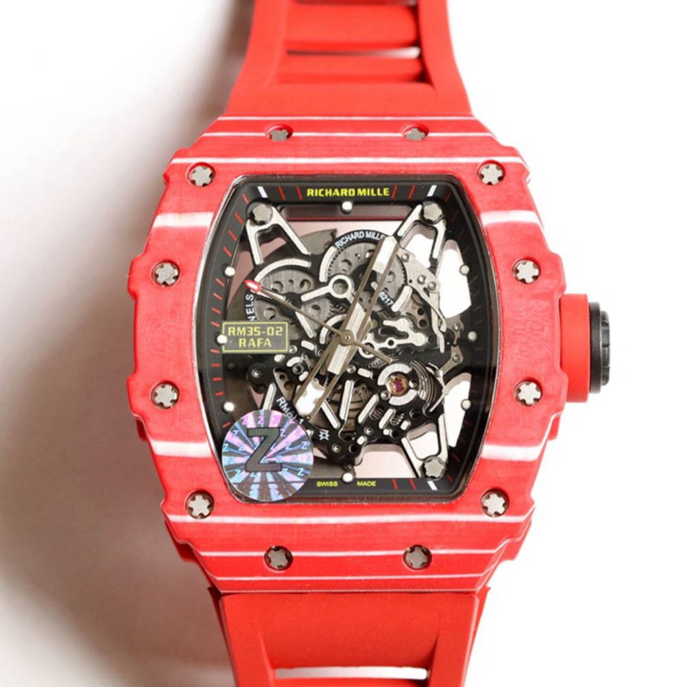 RM35-02 RAFA Z factory Carbon red/white case rubber strap men Seiko automatic XD015