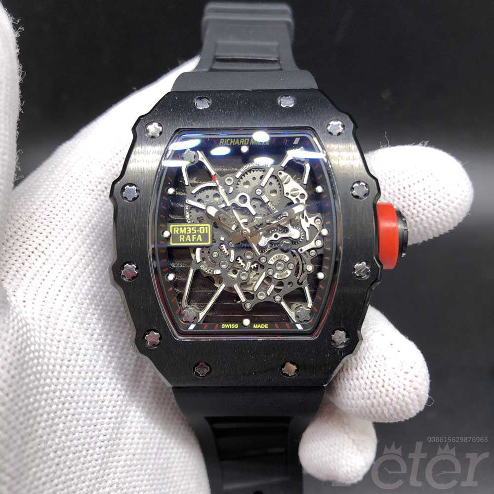 RM35-01 RAFA all black stainless steel case black rubber strap Miyota automatic HL065