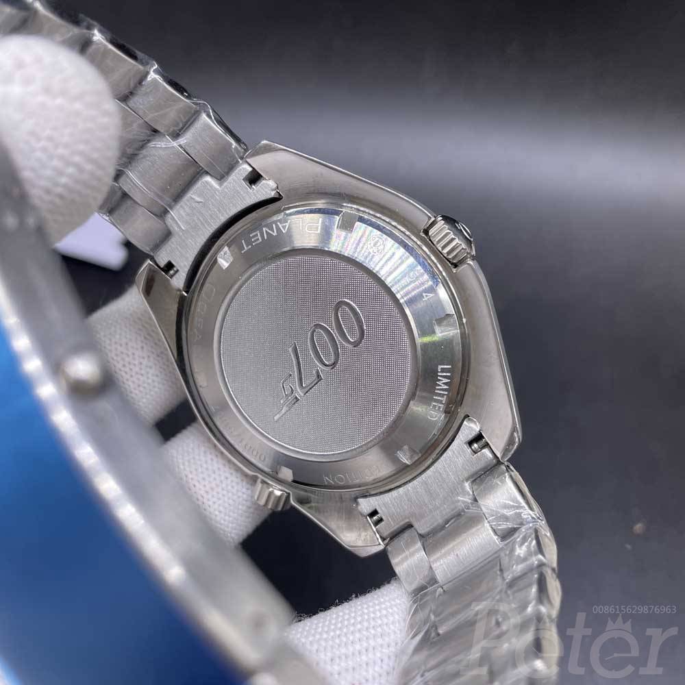 Omega Seamaster 43.5mm AAA automatic silver/black 007 steel back men's wristwatch Mis028