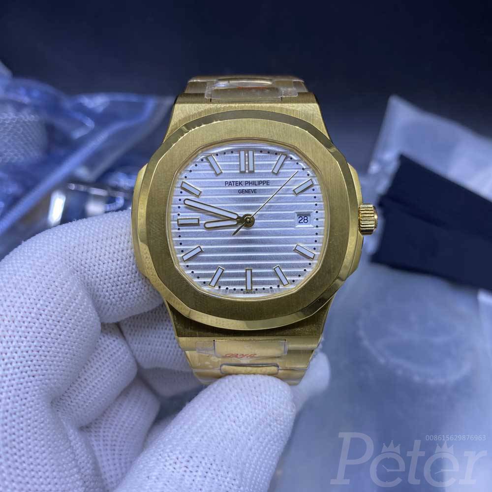 Patek 40mm yellow gold case white dial AAA automatic engraved movement men watch YC029