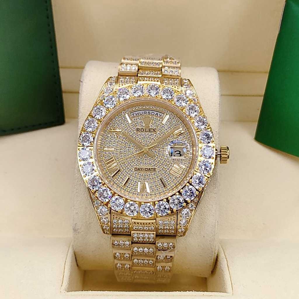 DayDate 43mm diamonds gold case AAA automatic Roman numbers men S095
