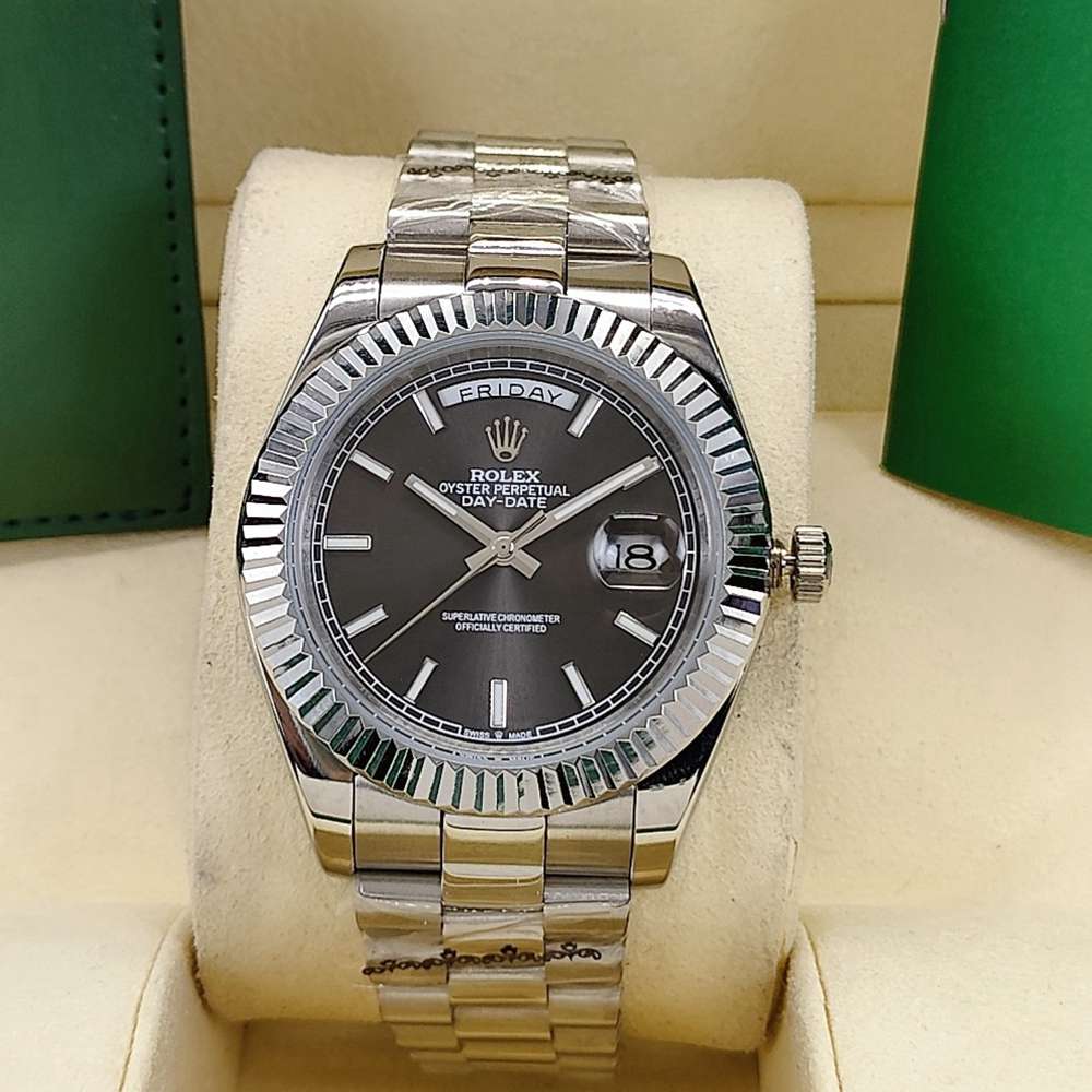 DayDate 41mm dark gray dial fluted bezel president band AAA automatic 2813 movement watches