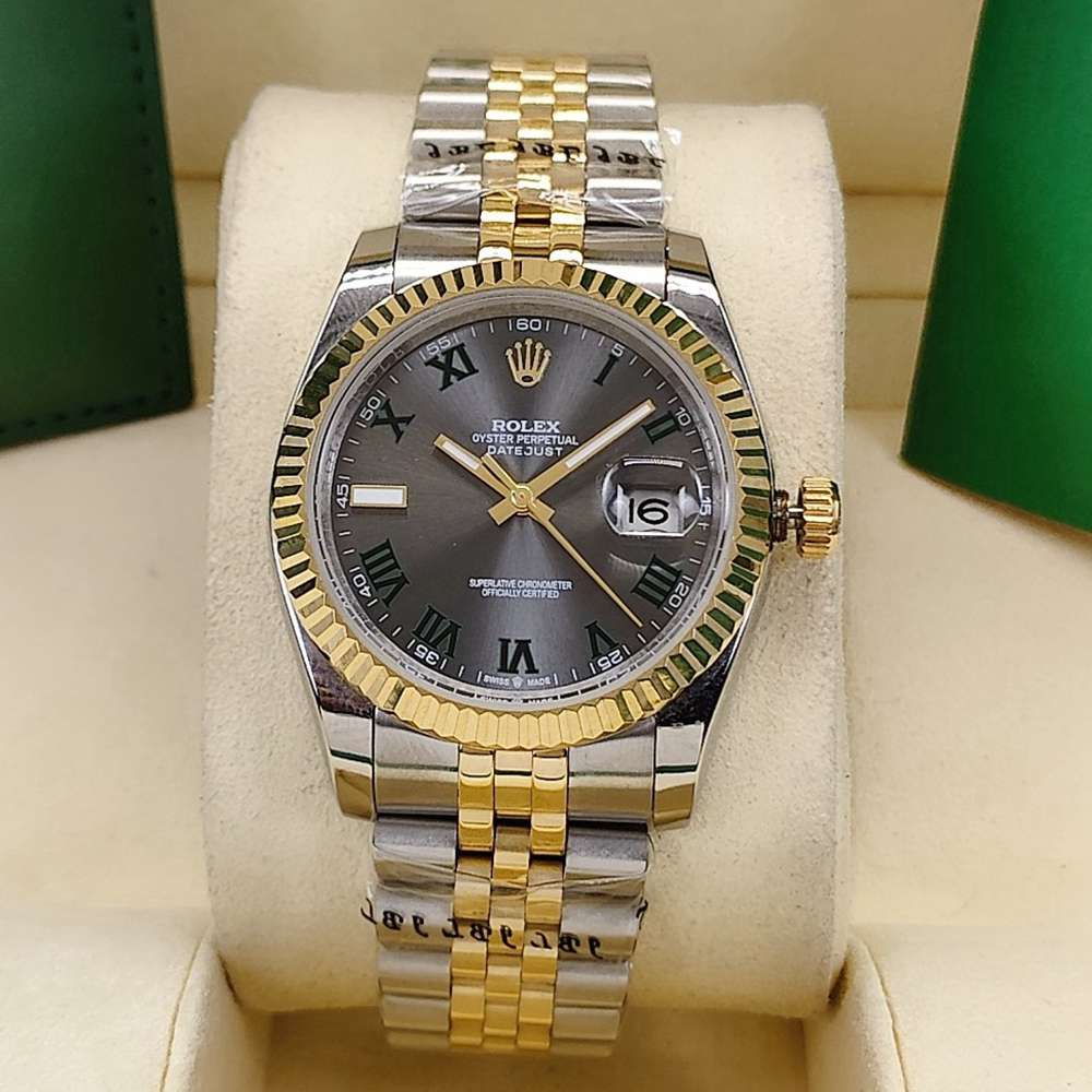 Datejust 36mm 2tone gold case gray dial roman numbers jubilee band AAA automatic women S