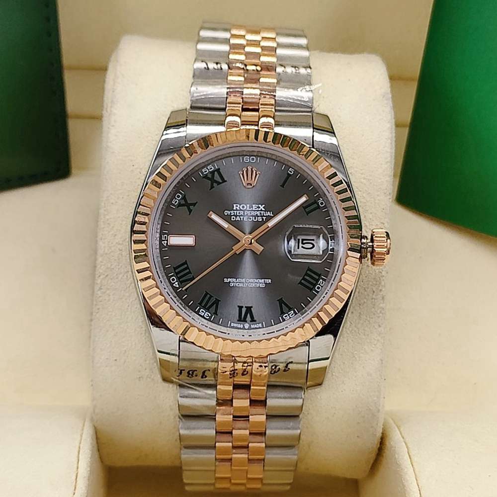 Datejust 36mm 2tone rose gold case gray dial Roman numbers jubilee band AAA automatic S