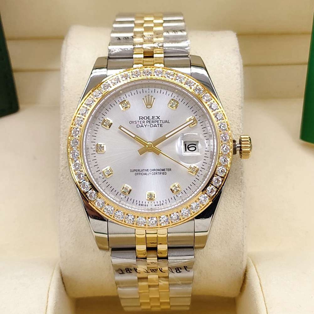 Datejust 41mm two tone gold case diamonds bezel silver dial jubilee band AAA automatic S