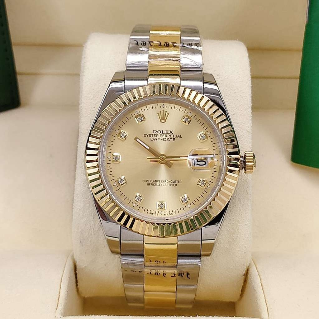 Datejust 2tone gold case 41mm AAA automatic oyster band gold face fluted bezel men watch S