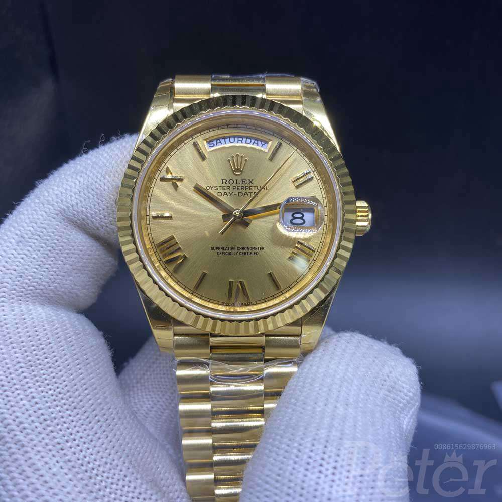 DayDate gold case 39mm gold face roman numbers president band EW 3255 automatic Swiss 1:1 grade