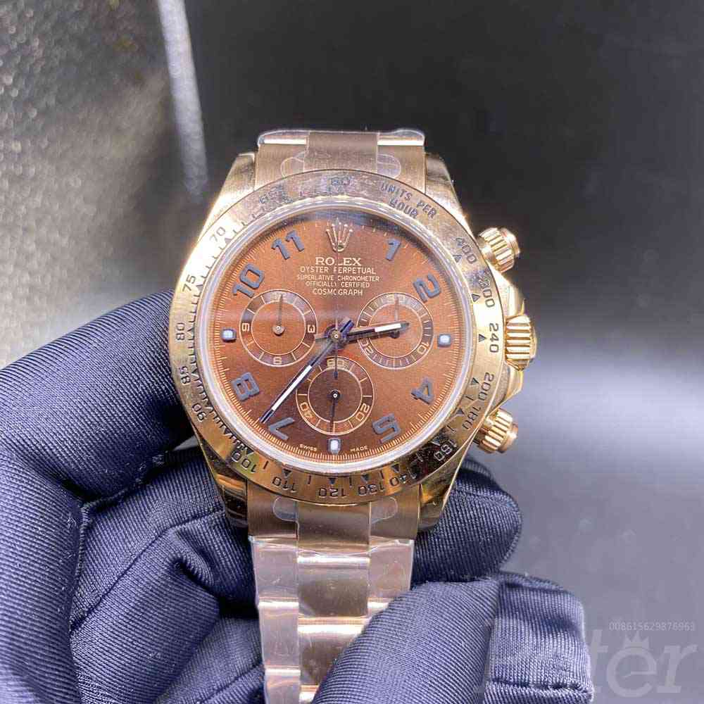 Daytona Swiss rose gold case 38.5mm coffee dial chronograph full works JH 4130 movement men stopwatch WT15