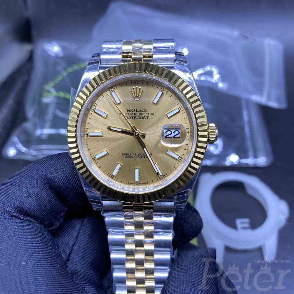 Datejust two tone gold case 39mm EW 3235 movement gold face jubilee band Swiss 1:1 grade men watch M125