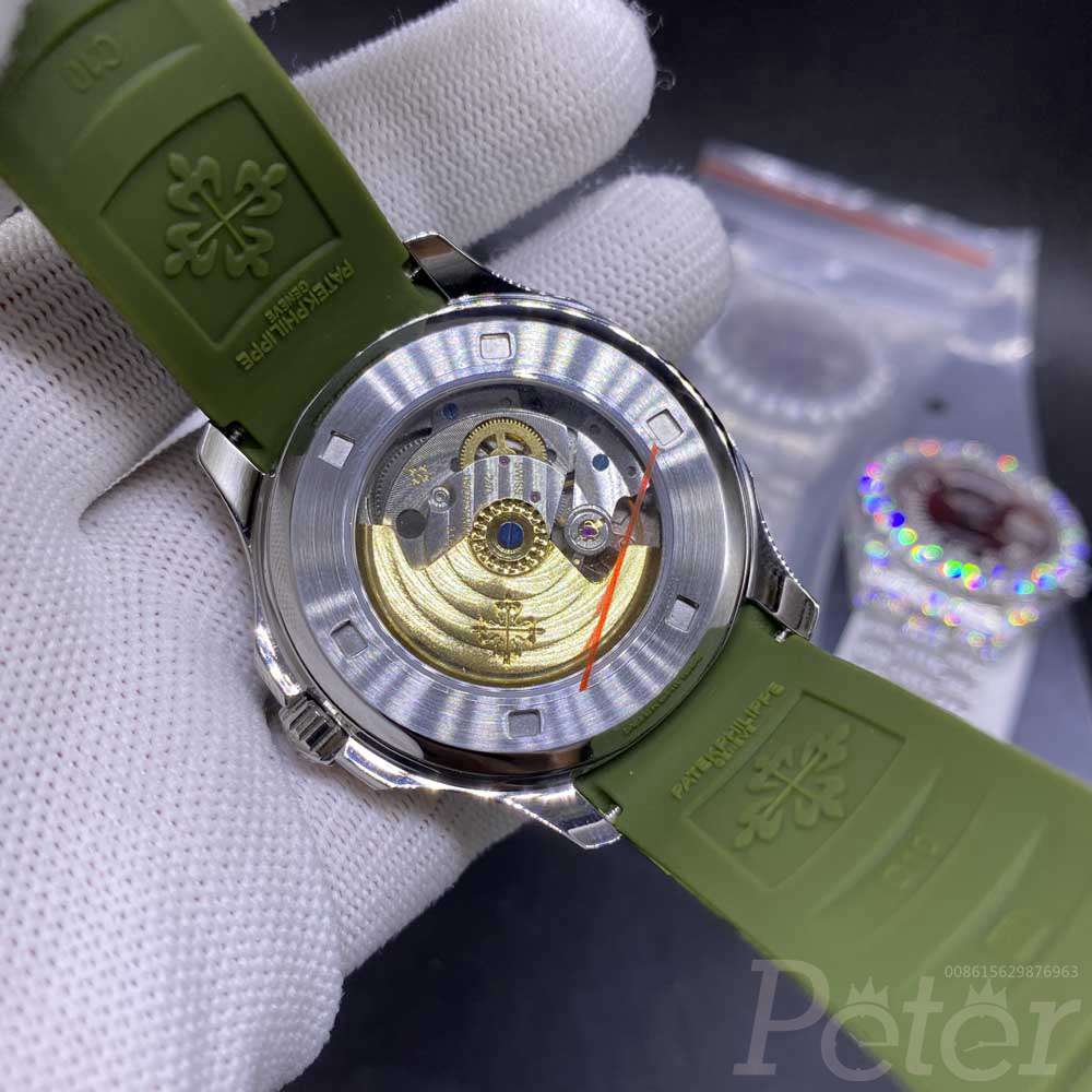 Patek 5168G silver case 40mm green dial green rubber strap AAA automatic men watch YC025