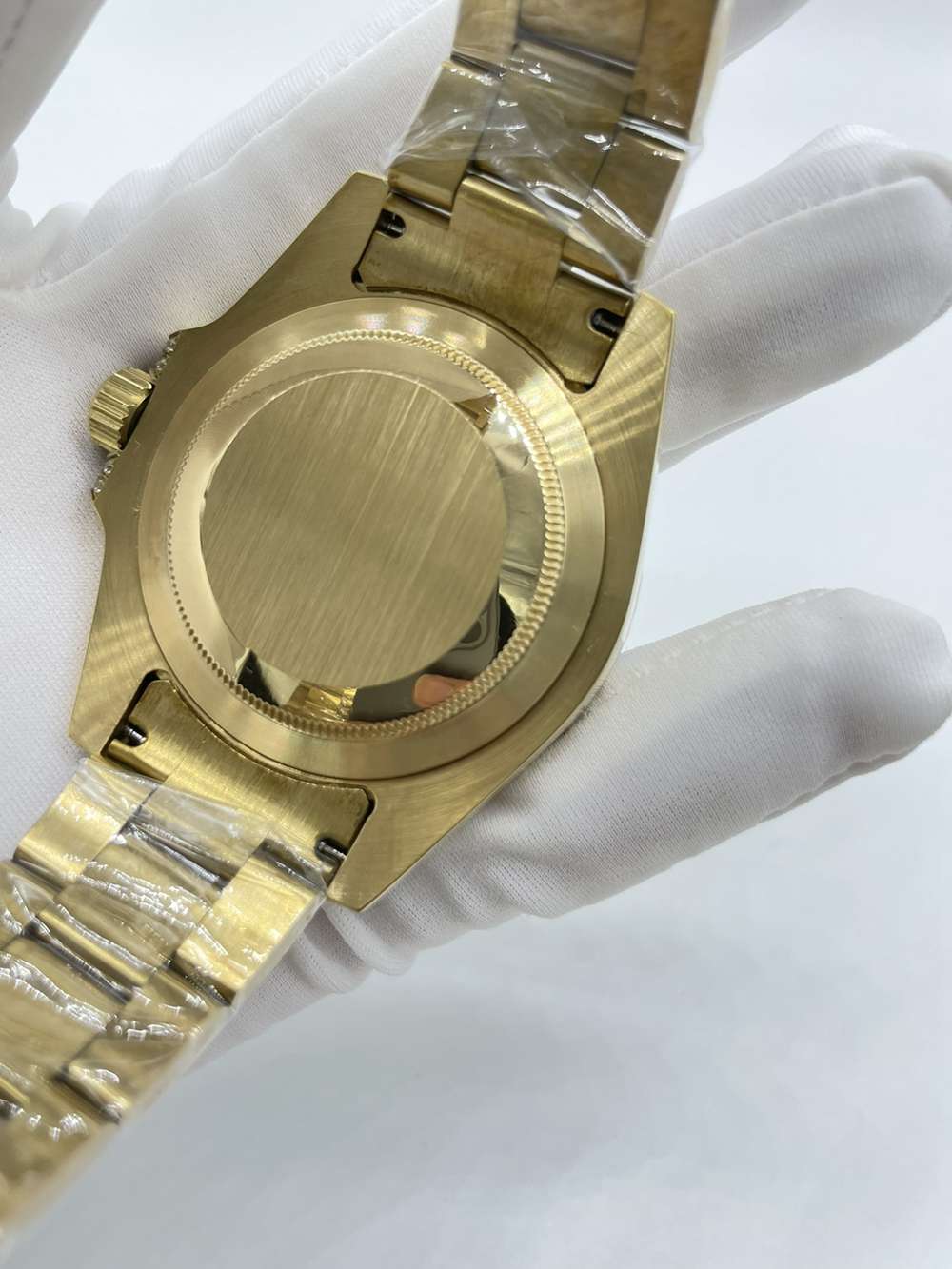 SUB gold case 40mm baguette blue stones blue face AAA automatic 2813 movement diamonds band S075