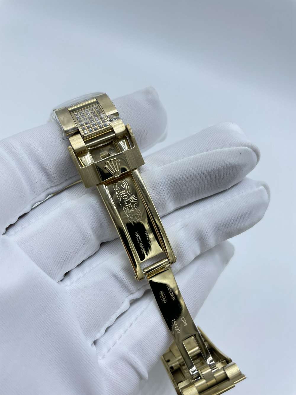 SUB gold case 40mm baguette blue stones blue face AAA automatic 2813 movement diamonds band S075